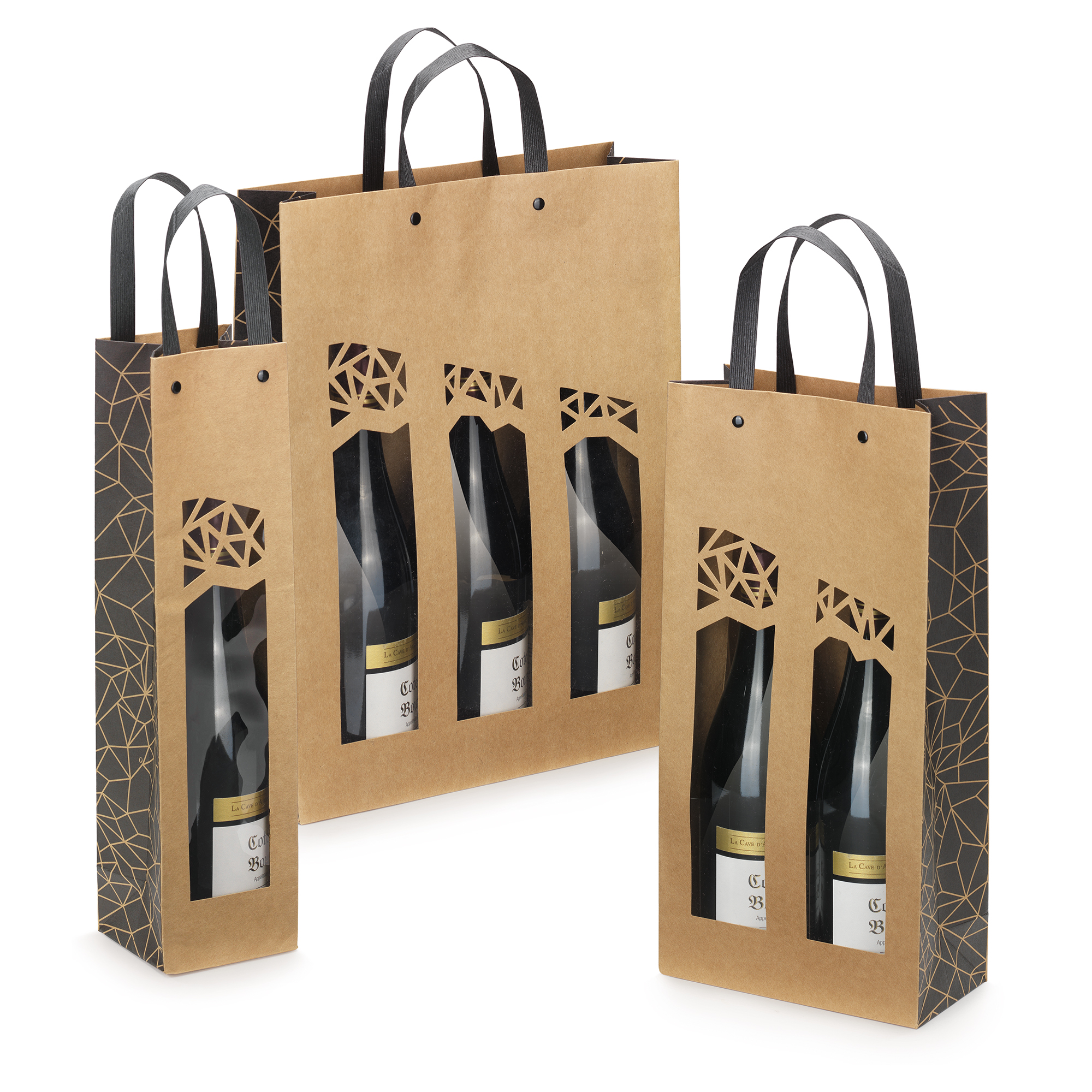 Sac kraft à fenêtre "Authentique" pour bouteilles