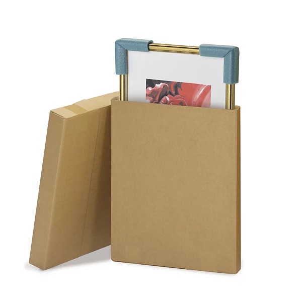 Caisse carton brune télescopique plate