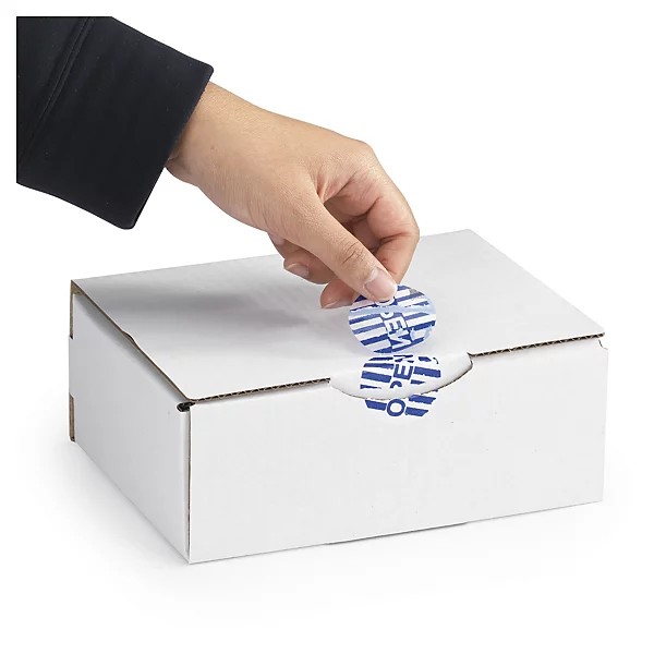 Étiquette papier adhésive de sécurité ronde