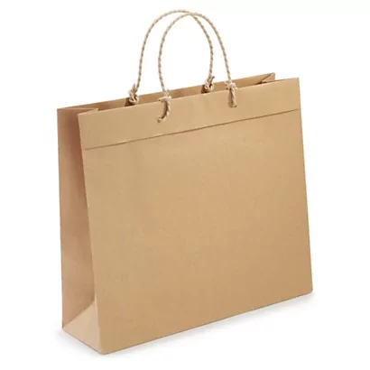 Le sac kraft recyclé à poignées tressées