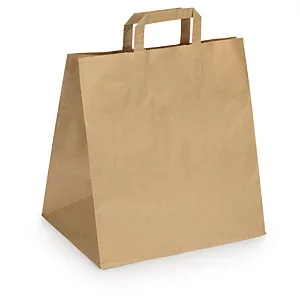 Sac kraft brun à poignées plates