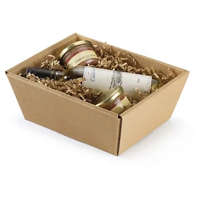 Corbeille micro-cannelure brune/noire