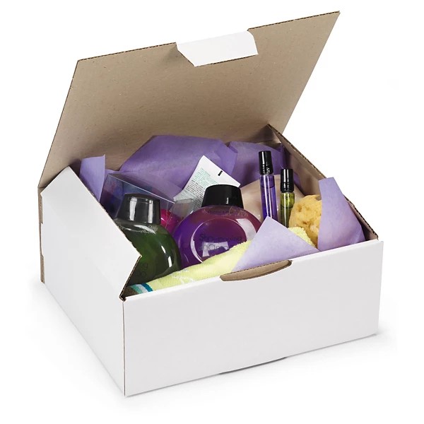 Boîte carton d'expédition simple cannelure blanche RAJAPOST