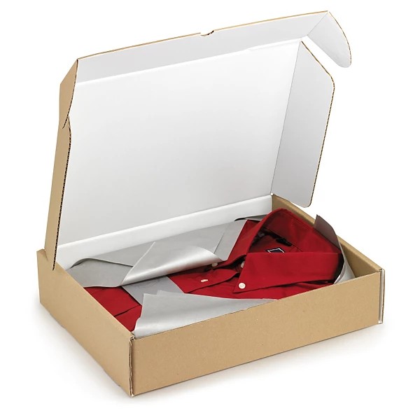 Boîte carton avec fermeture latérale intérieur blanc