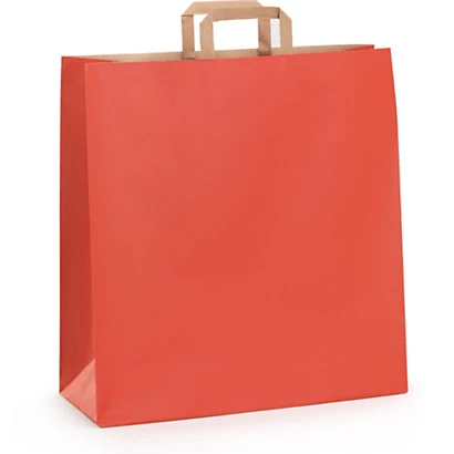 Sac kraft couleur intérieur brun à poignées plates