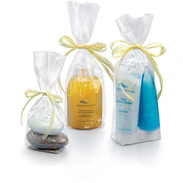 Sachet confiserie plastique transparent fond carton