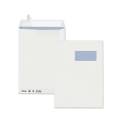 Pochette blanche recyclée à fermeture adhésive