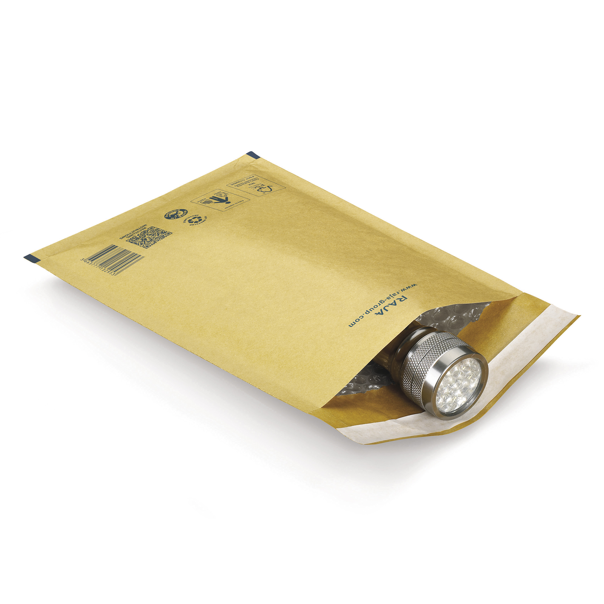 Pochette matelassée bulles brune Éco 95% recyclé RAJA