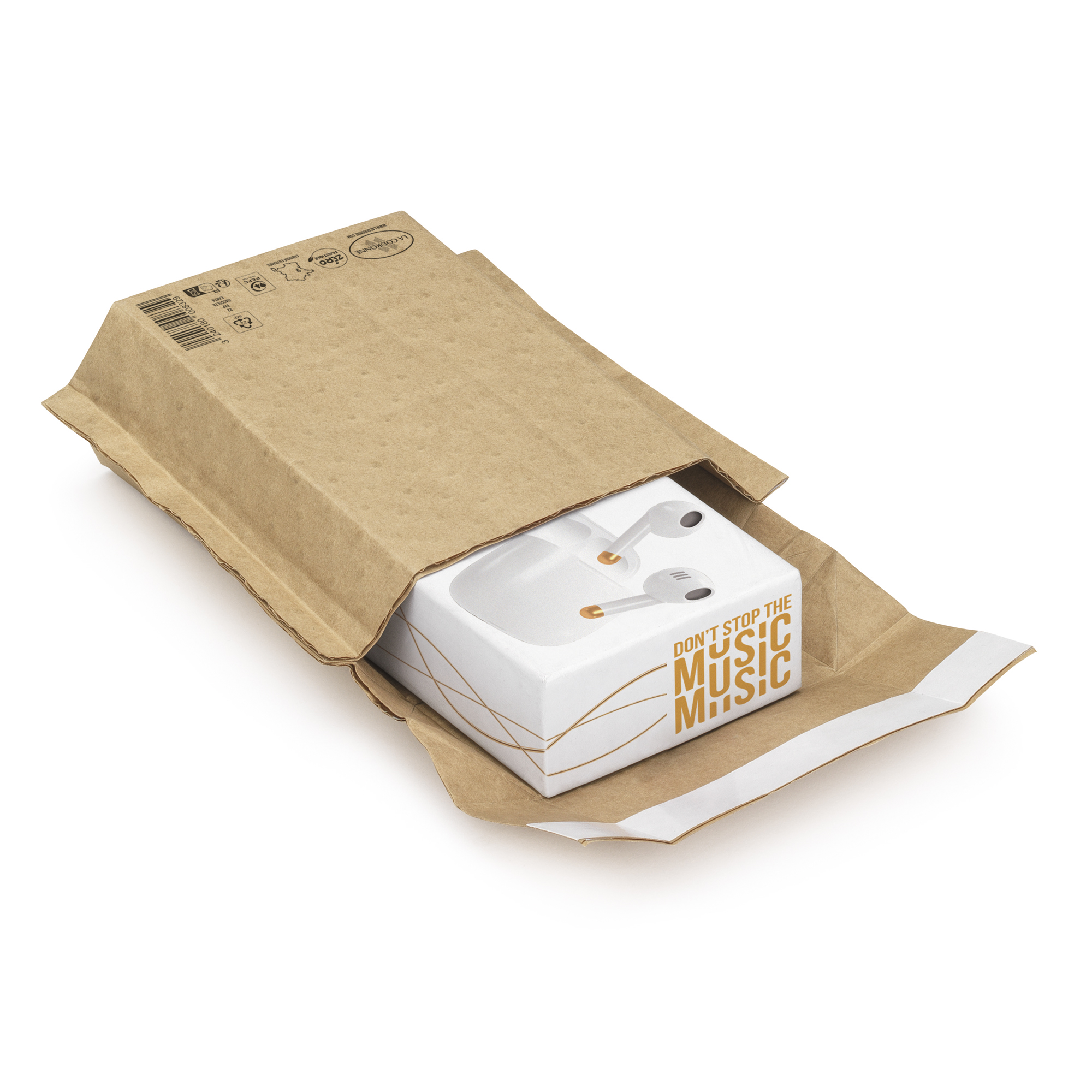 Pochette matelassée à soufflets 100% papier