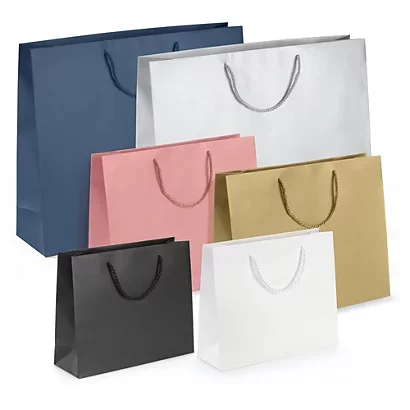 Sac pelliculé mat couleur à poignées cordelières