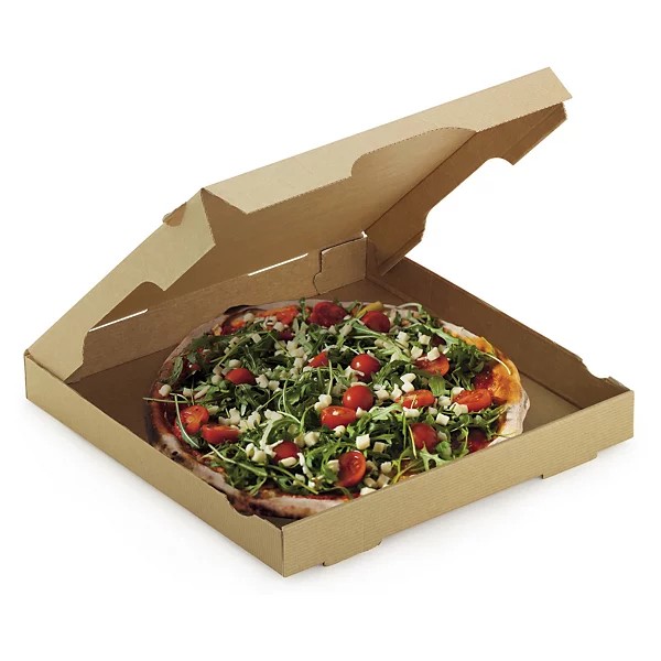 Boîte à pizza kraft avec papier ingraissable
