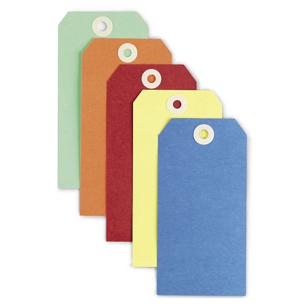 Étiquette américaine cartonnée couleur sans attache