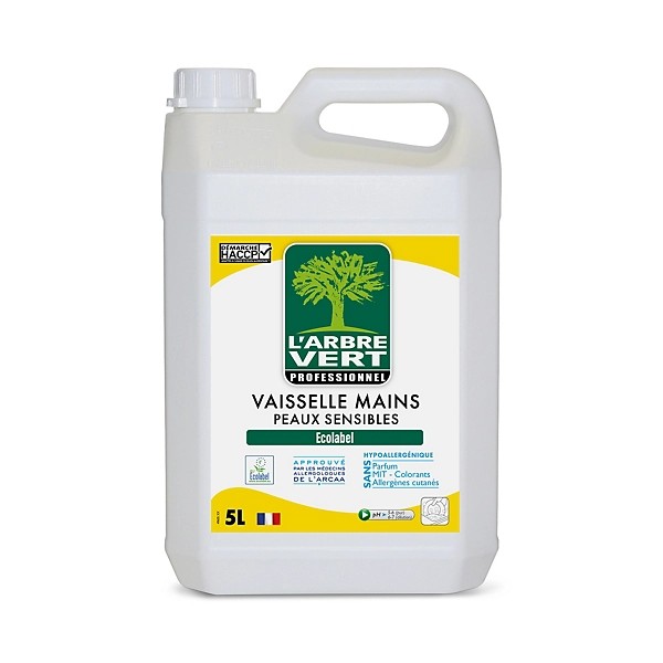 Liquide vaisselle main L'ARBRE VERT bidon 5 litres