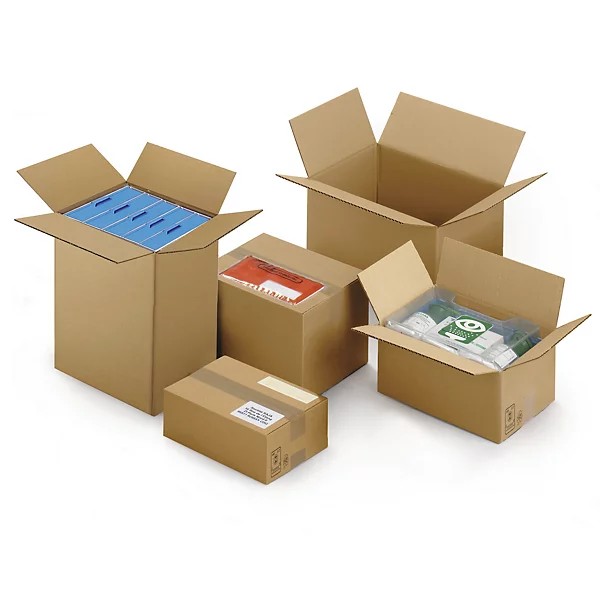 Caisse carton brune simple cannelure